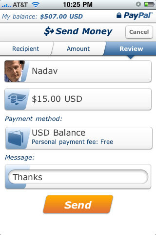 Paypal App for iPhone