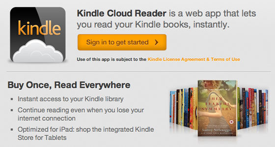 Amazon Launches Kindle Cloud Reader