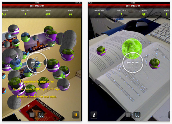 Augmented Reality with iPad2 Ball Invasion Game!